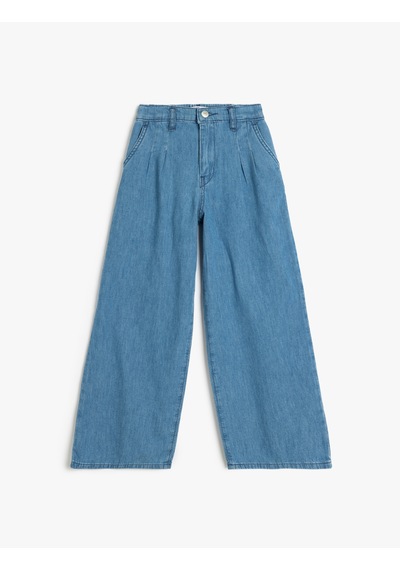 Koton Geniş Paça Kot Pantolon Cepli Pamuklu - Wide Leg Jean Orta İndigo 5skg40060ad Indigo Koton Geniş Paça Kot Pantolon Cepli Pamuklu - Wide Leg Jean Orta İndigo 5skg40060ad Indigo