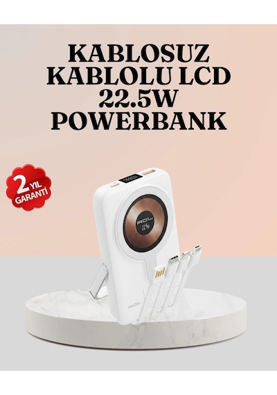 Hubrendy Kablosuz Ve Kablolu Şarj Destekli Taşınabilir Powerbank Diğer