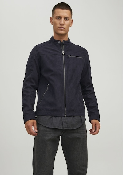 Jack & Jones Suni Deri Ceket 12147218 Jet Black Lacivert - Siyah