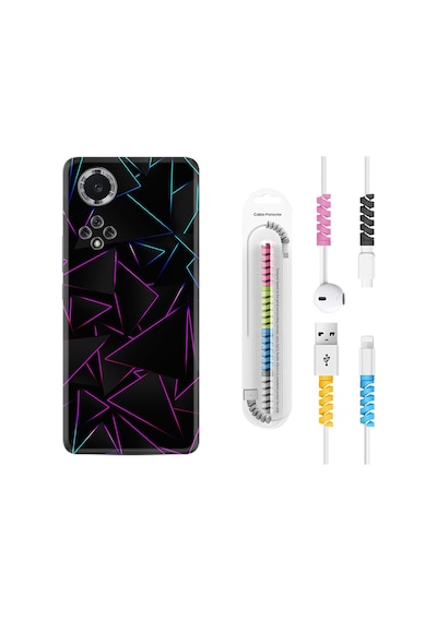 Huawei Nova 9 Kılıf Kablo Koruyuculu Üçgenler 1852