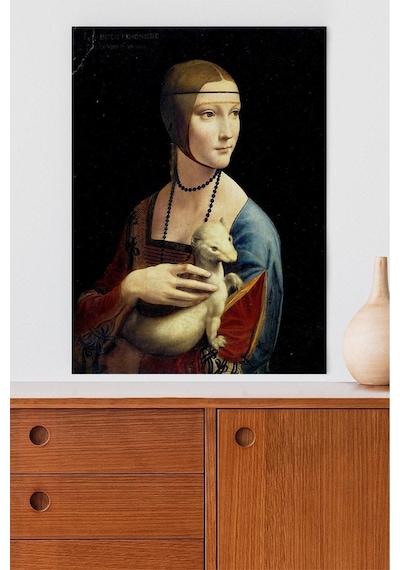 Lady Ermine Kakımlı - Leonardo Da Vinci Sanatsal Poster
