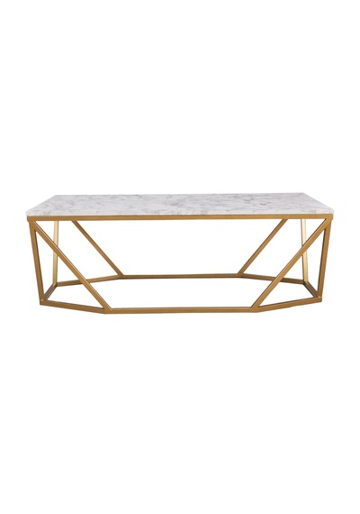Lavina Gold Metal Mermer Desenli Orta Sehpa