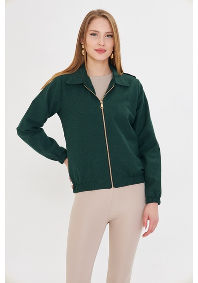 Armonika Kadın Zümrüt Önü Fermuarlı Gabardin Mont Arm-22k001068
