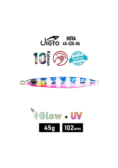 Jig, Zoka, Suni Yem, Glow Uv Metal Jig, 45gr 10cm Jıgto Nova-45