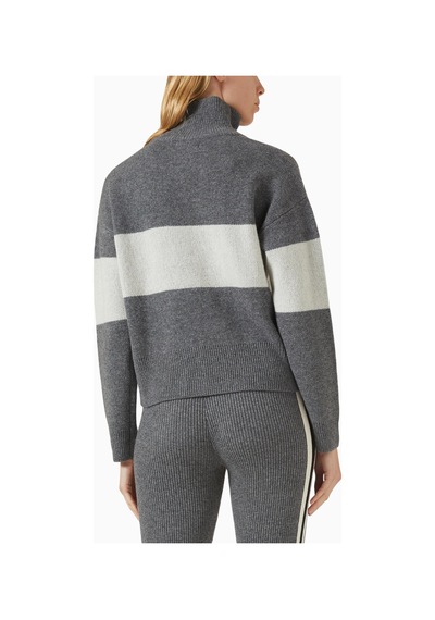 Izaak Azanei Ski Aspen Zip - Up Sweater, Şık Ve Lüks Kadın Yün - Kaşmir Kazak Gri