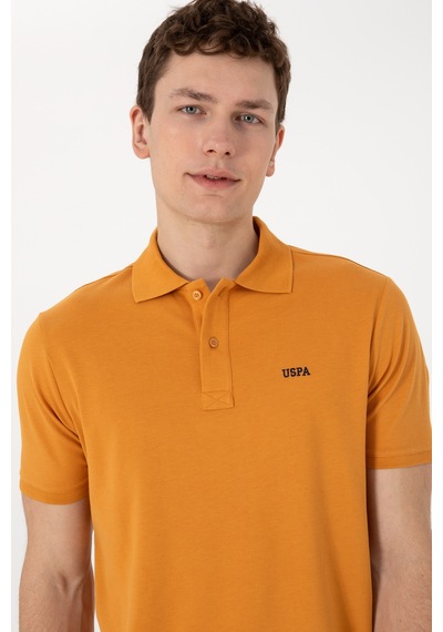 U.S. Polo Assn. Erkek Regular Fit Polo Yaka Hardal Basic Tişört 50306007-VR072