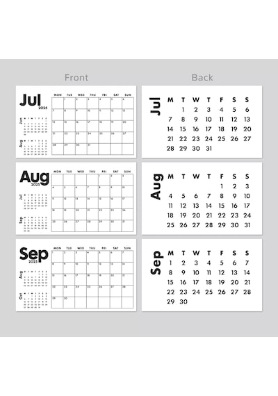 2027 Masa Takvimi, Önceki Ay Sonraki Ay Takvimi, Aylık Planlayıcı Takvim, 2027 Desk Calendar, Monthl Siyah