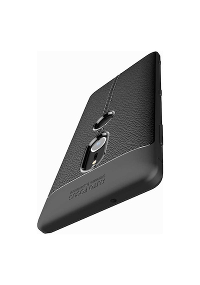 Sony Xperia Xz2 Kılıf Niss Deri Desenli Silikon Kılıf Siyah