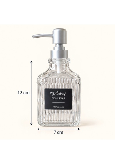 Metal Standlı 2'li Cam Sıvı Sabunluk Seti - 500 Ml Çok Renkli
