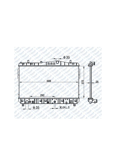 Motor Su Radyatoru Brazıng Lacettı 1.4-1.6-1.8 Otomatık Sanzuman 375x698x26 Bdw0