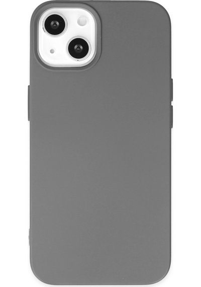 Apple Uyumlu iPhone 14 Kılıf Nano İçi Kadife Silikon - Gri