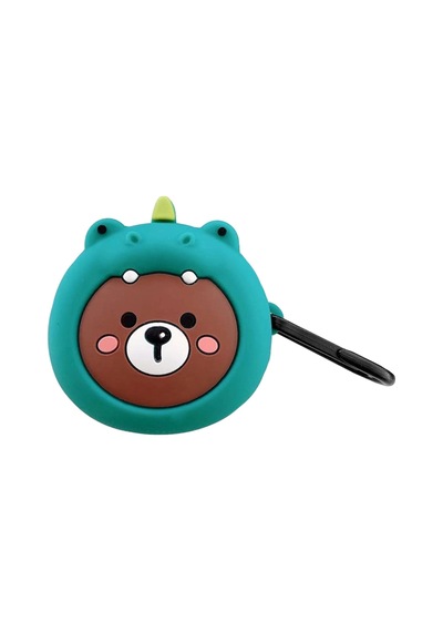 Caseonn Samsung Uyumlu Galaxy Buds Pro Kılıf Karakter Figürlü Ayı Yeşil