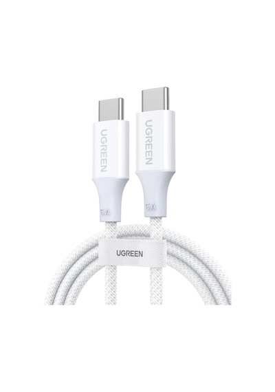 Usb-c 100w 5a Qc Pd Örgülü Hızlı Şarj Kablosu, 1 Metre, Beyaz, 35220 Diger
