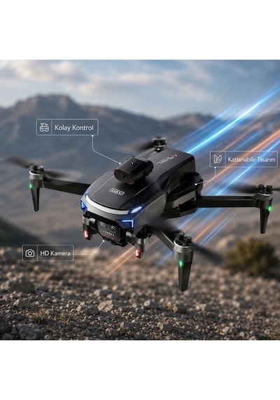 M9 Kameralı Katlanabilir Drone, Ekranlı Kumanda, Wi-fi Görüntü Aktarımı Ve Taşınabilir Quadcopter Drone-1695