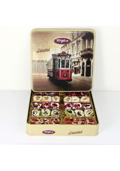 Tuğba Kuruyemiş Tramvaylı Kutuda Antepfıstıklı Karışık Lokum 500gr