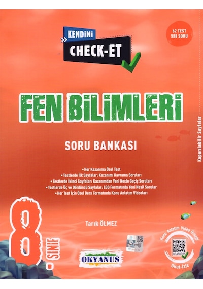 8. Sınıf Kendini Check  -  Et Fen Bilimleri Tekrar Testleri -  Okyanus Eğitim