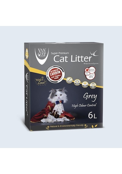 Vancat Aktif Karbonlu Premium Topaklaşan Bentonit Kedi Kumu 6 L