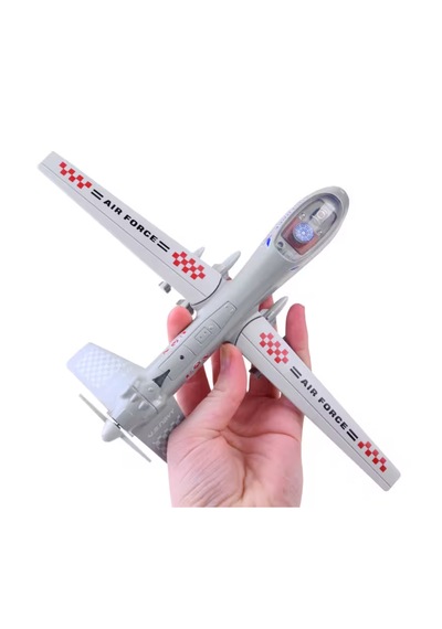 Oyuncak Uçak Çek Bırak - Diecast Işıklı Askeri Uçak