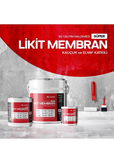 Alkoru Süper Likit Membran Kauçuk Ve Elyaf Katkılı Sıvı Su Yalıtım Malzemesi 1, Kilogram