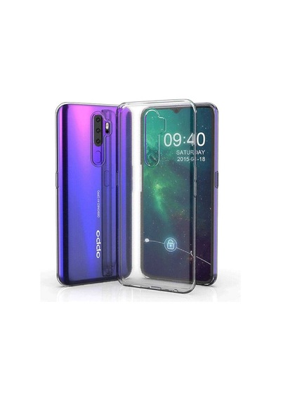 Oppo A9 2020 Kılıf Şeffaf Silikon Hibrit Case Renksiz
