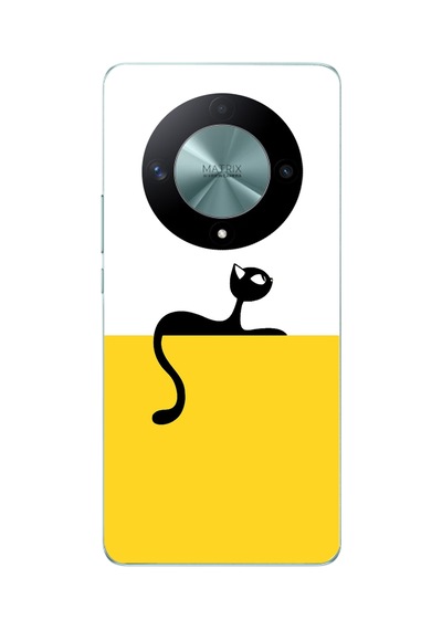 Honor X9b Uyumlu Dişi Kedi Baskılı Silikon Kılıf Renkli