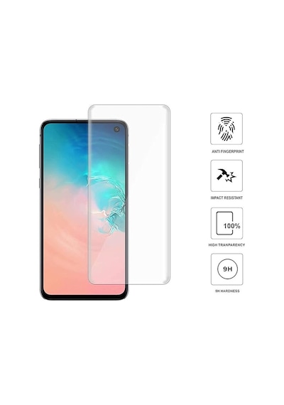 Samsung Galaxy S10e İle Uyumlu Şeffaf Esnek Kavisli Ekranı Tam Kaplayan Pet Ekran Koruyucu