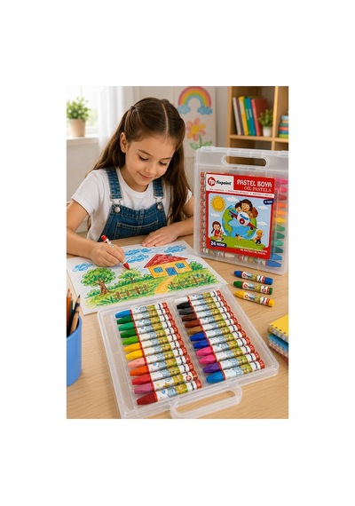 24 Renk Pastel Boya Plastik Çantalı 1 Paket Fixpoint 24 Lü Pastel Boya Çok Renkli Pastel Boya Resim Okul Öğrenci