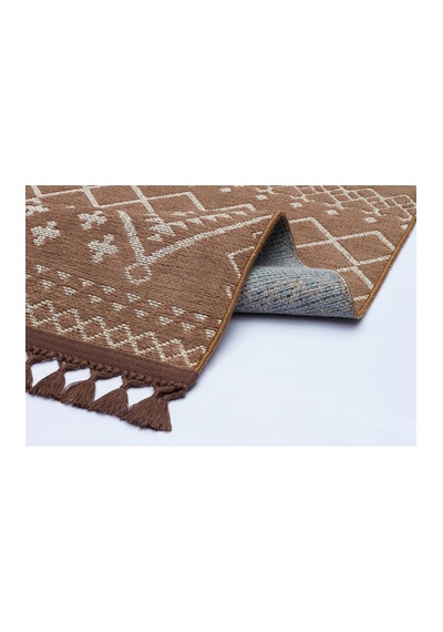 Decoser Halı Garden Serisi 12-kahve Etnik İskandinav Desenli Koridor Salon Oturma Odası Kilim Halısı Kahverengi