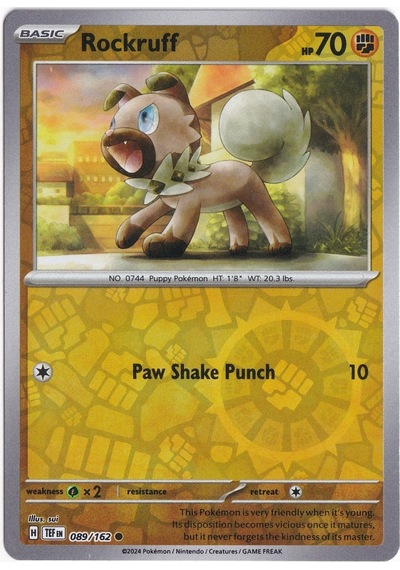 Rockruff Reverse Holo 089/162 - Temporal Forces - Pokemon Kartı Mint