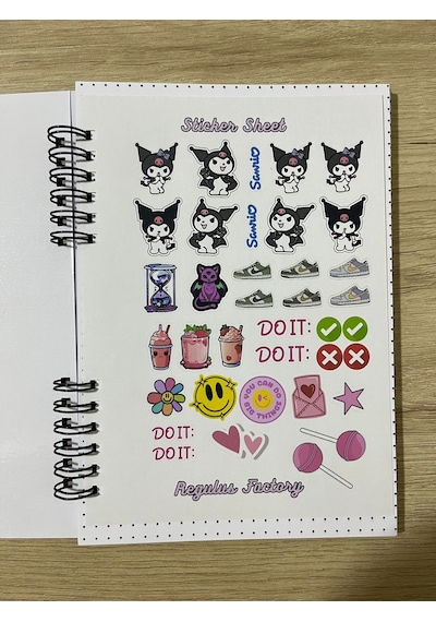 Sanrio Kuromi Defter 50 Sayfa 1 Sayfa Bonus Mat Sticker