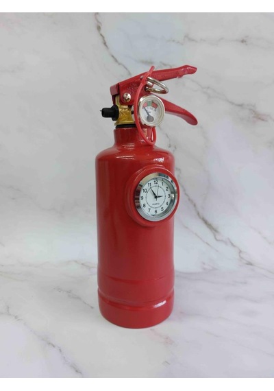 CajuArt Yangın Tüpü Görünümlü Dekoratif Masa Saati Küçük Saatli