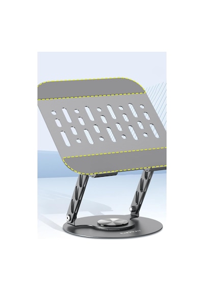 Lexroo Eh333 360 Derece Ayarlanabilir Metal Laptop Standı, Gri