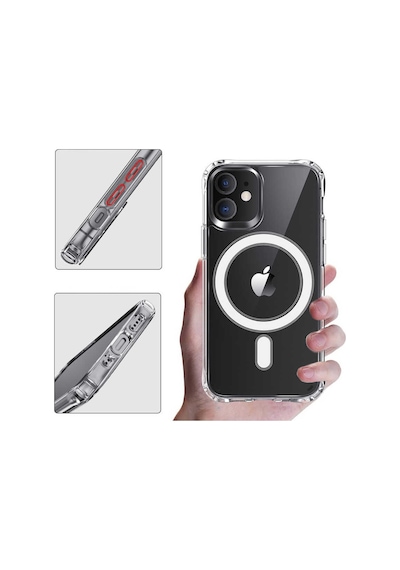 Apple Uyumlu iPhone 12 Pro Max Kılıf Zore Tacsafe Wireless Kılıf Renksiz