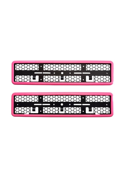 Trobus Plaka Altlığı Çerçeveli Plakalık 2'li Set Pembe