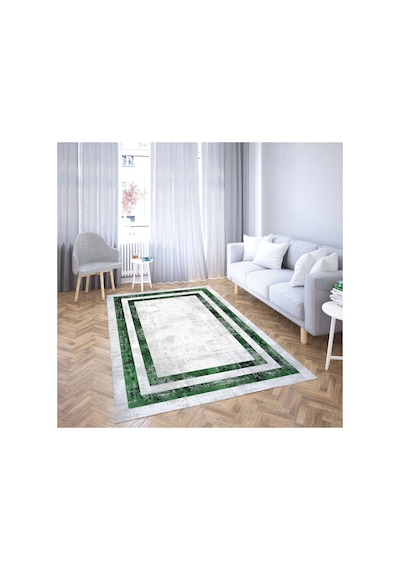 Vicenza Makinede Yıkanabilir Kaymaz Taban Dekoratif Modern Mutfak Yolluk Koridor Ve Salon Halısı Yeşil