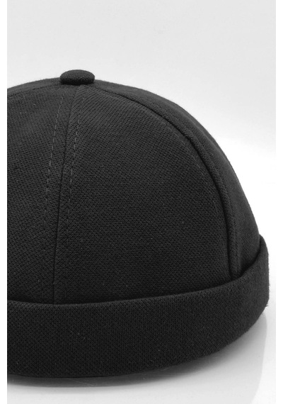 Külah Erkek Hipster Premium Cap Siyah Docker Şapka-Siyah-Standart