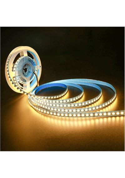 5 Metre 240 Led/m Şerit Led Hortum 3000k Gün Işığı Beyaz Kendinden Yapışkanlı Güçlü Smd2835 12v Dc Ip20
