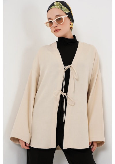 Bigdart Keten Tesettür Kimono 5968 - Krem