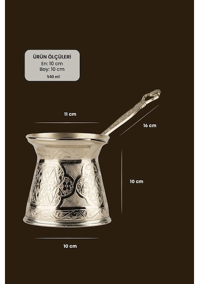 Ayvalı Desenli Döküm Cezve 6 Kişilik İndüksiyon Uyumlu 540 Ml Nikel 6016