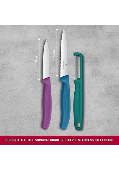 Victorinox 6.7116.33c1 Swiss Classic 3lü Bıçak Ve Soyacak Set, Renkli Diğer