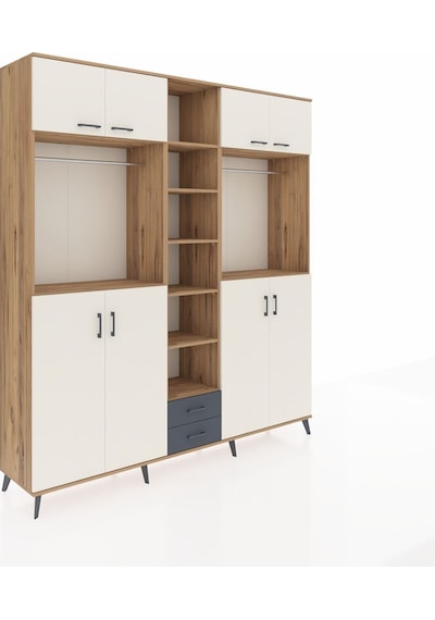 Hyperion Dolap 14 Raflı 2 Çekmeceli 2 Askılı 220x44x243 Çam-aytaşı/antrasit Aytası/antrasıt Hyperion Dolap 14 Raflı 2 Çekmeceli 2 Askılı 220x44x243 Çam-aytaşı/antrasit Aytası/antrasıt