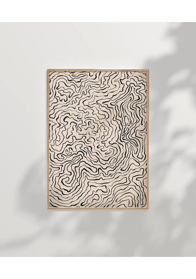 Çerçevesiz Poster Topografik Harita Görünümlü
