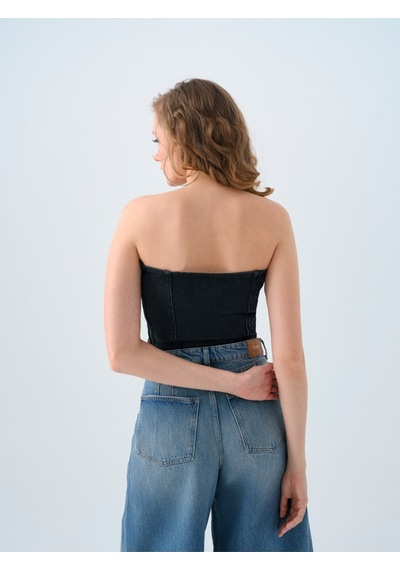 Slim Fit Kadın Büstiyer Denim