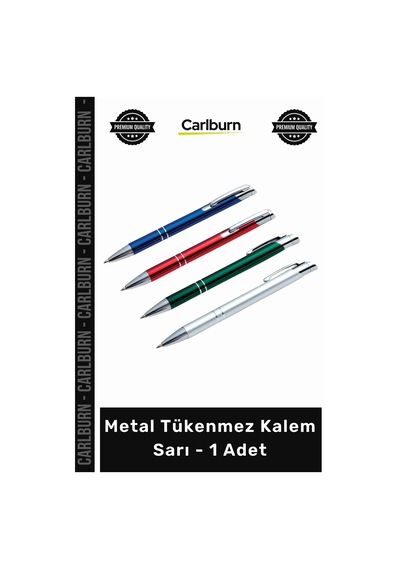 Kalem Kurumsal Lüks Ofis Hediyelik Şık Dayanıklı Logolu Metal Tükenmez Kalem Sarı - 1 Adet