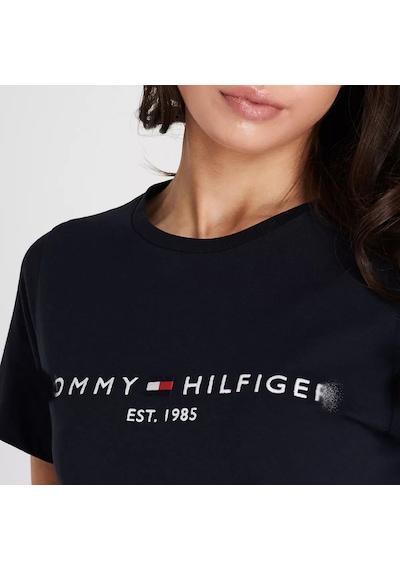 Tommy Hilfiger Tommyhilfiger Yazı Logo Nakışlı Pamuklu Kadın T-shirt Lacivert-mavi Tommy Hilfiger Tommyhilfiger Yazı Logo Nakışlı Pamuklu Kadın T-shirt Lacivert-mavi