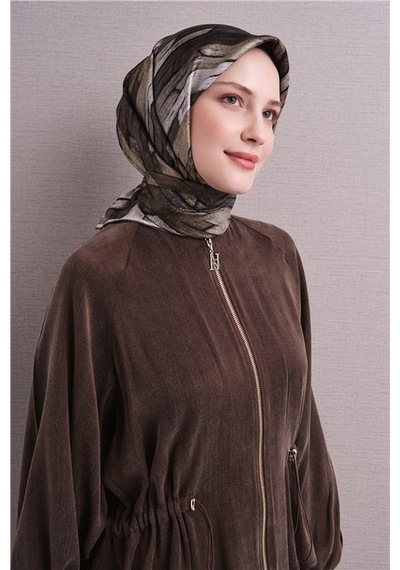 Armine Saf İpek Sura Eşarp 9612d 04 Koyu Lacivert Siyah