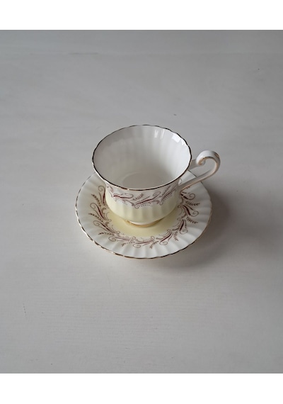 Paragon Floral Antika Duble Boy Kahve Fincanı Fine Bone China Krem