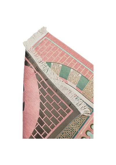 Lüks Mihrap Desenli Şönil Dokuma Seccade Pembe Pembe