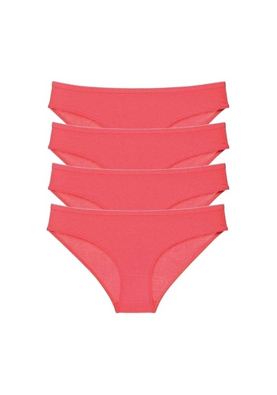 4 Adet Süper Eko Set Likralı Kadın Slip Külot Fuşya Çok Renkli