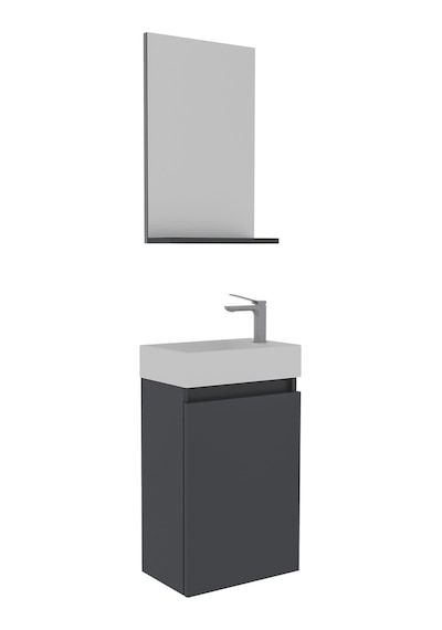 Orka Conza 45 Cm Antrasit Banyo Dolabı Takımı Antrasit